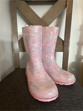 Capelli of New York Pink Marble Kids Rain Boots